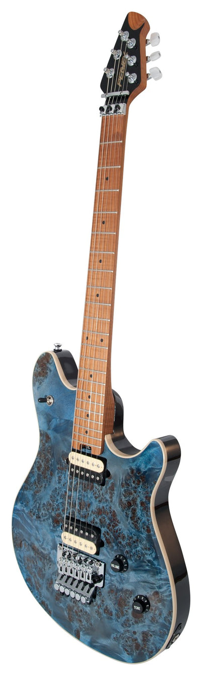 HP 2® Poplar Burl Transparent Blue Electric Guitar